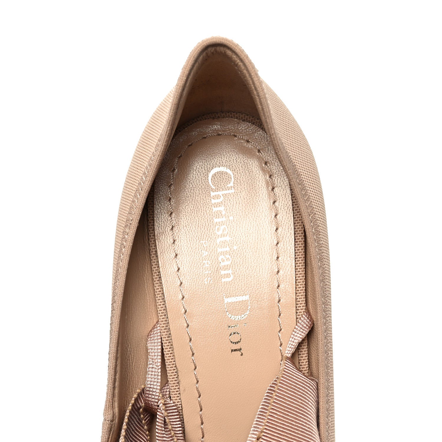 Christian Dior Grosgrain Neoprene Lucite Etoile Pumps 37.5 Nude 8 of 10