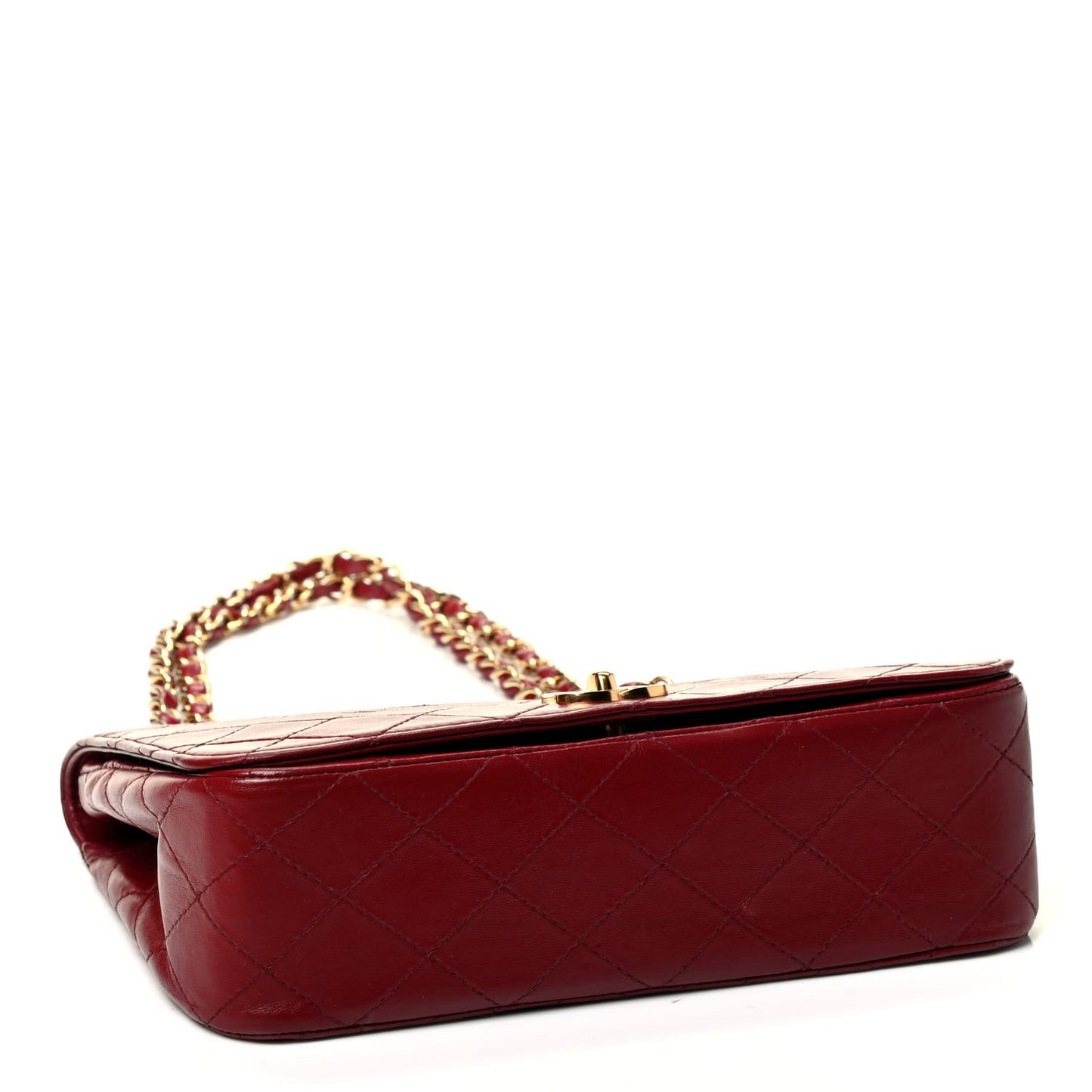 Lambskin Quilted Small Single Flap Bag Red