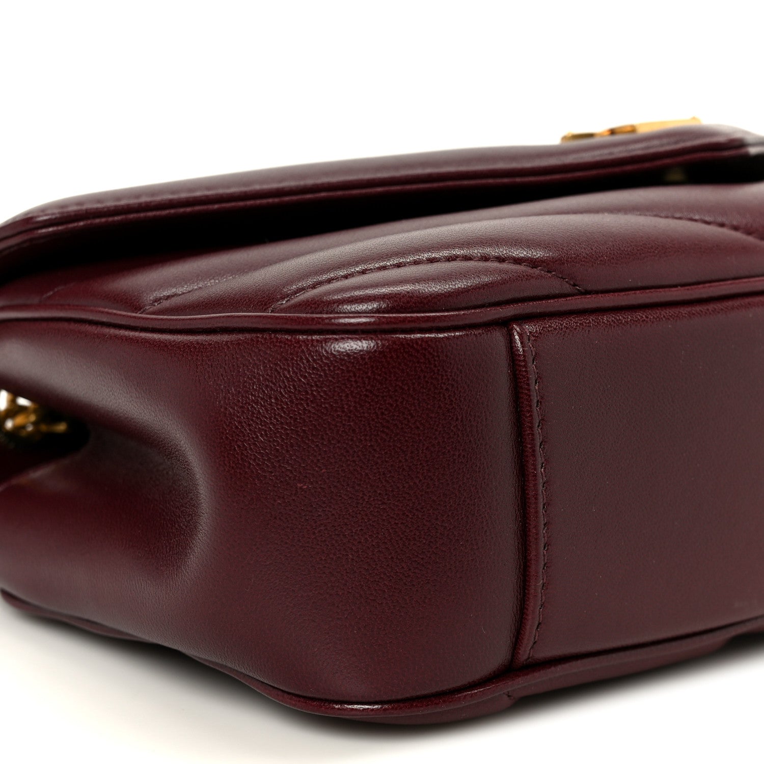 Saint Laurent Lambskin Chevron Quilted Small LouLou Rouge Cabernet 12 of 14