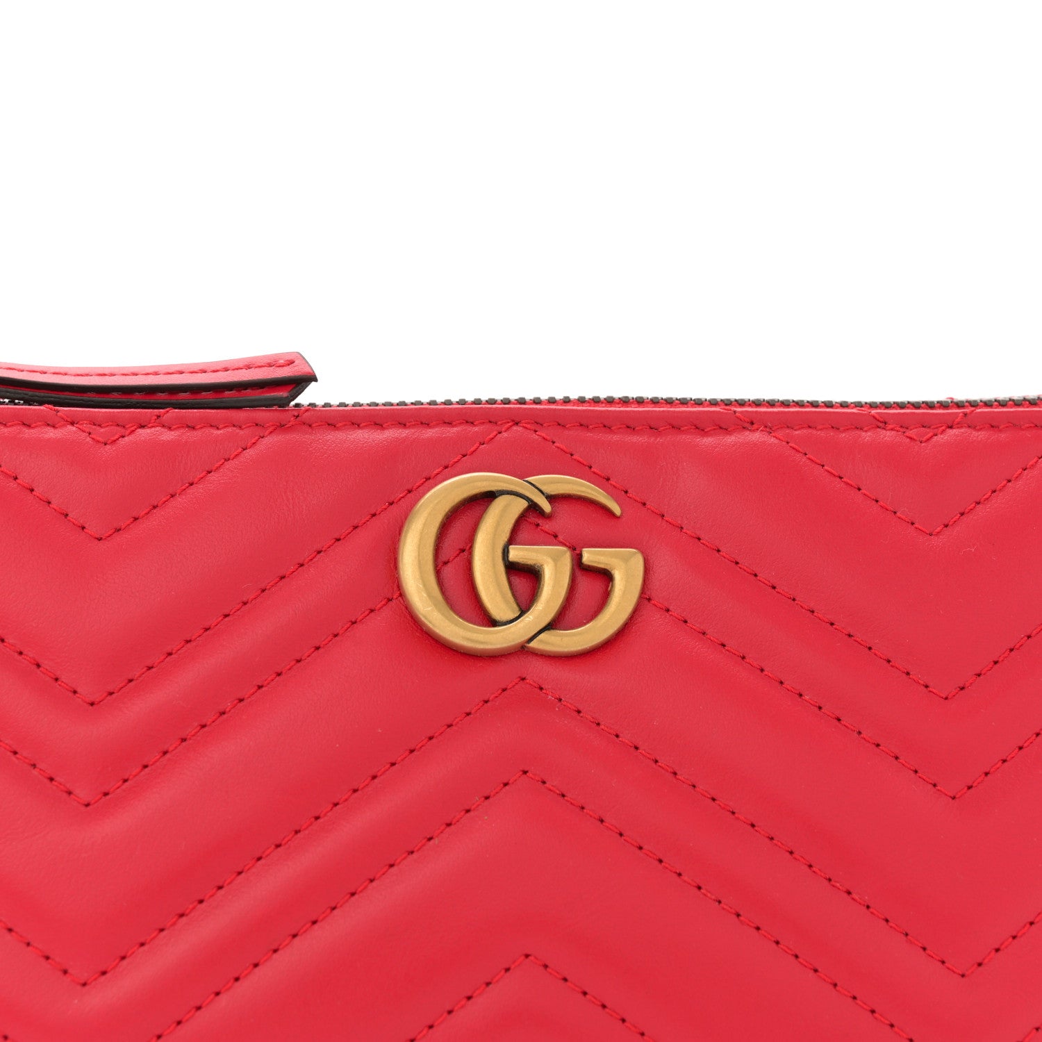 Gucci Calfskin Matelasse Chevron GG Marmont Sling Shoulder Bag Rosso 8 of 11