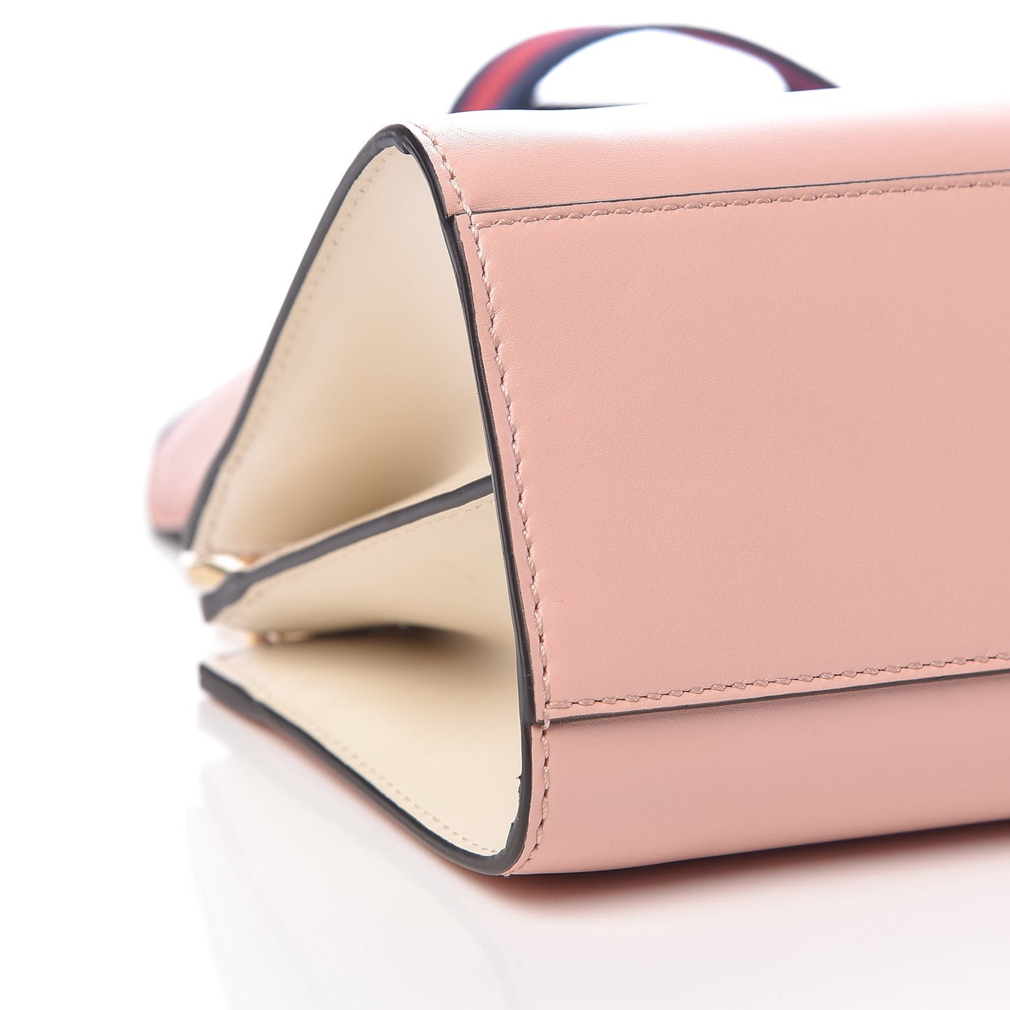 Nappa Bamboo Web Mini Nymphaea Top Handle Bag Perfect Pink Mystic White