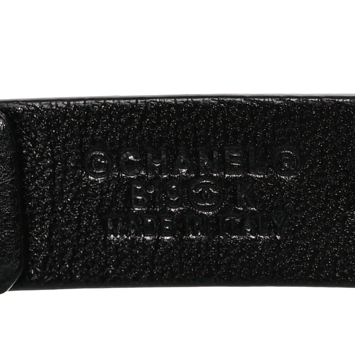 Lambskin CC Pearl Chain Belt 80 32 Black