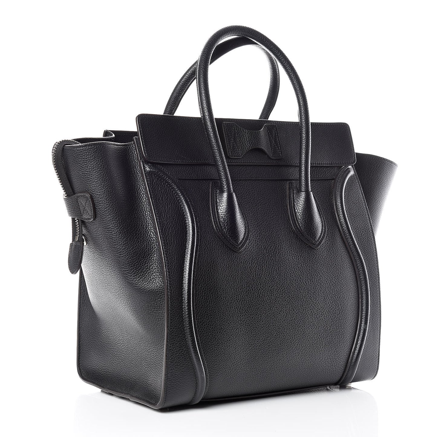 Drummed Calfskin Mini Luggage Black