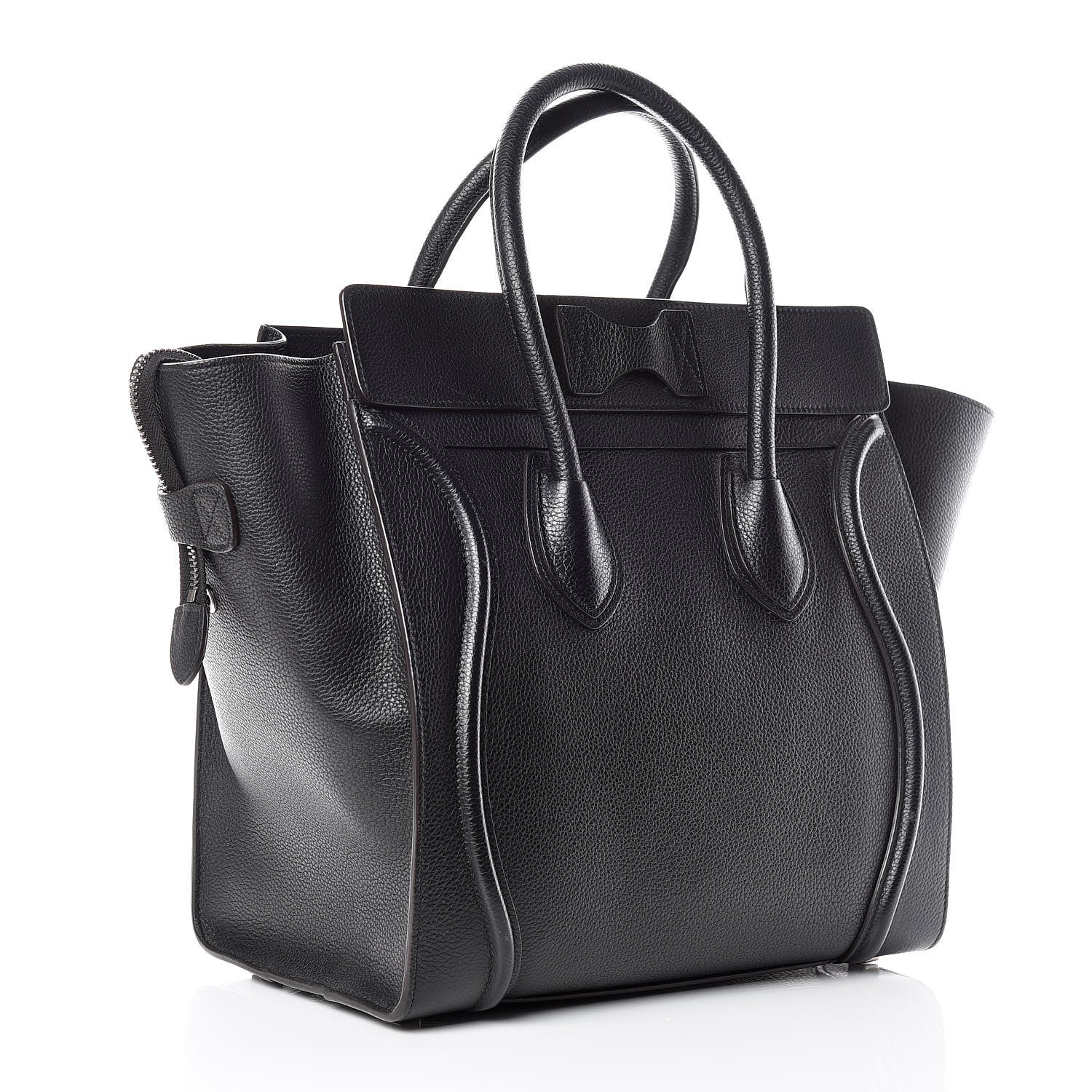 Celine Drummed Calfskin Mini Luggage Black 3 of 12