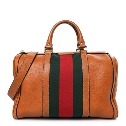 Gucci Calfskin Vintage Web Medium Boston Tobacco 1 of 11