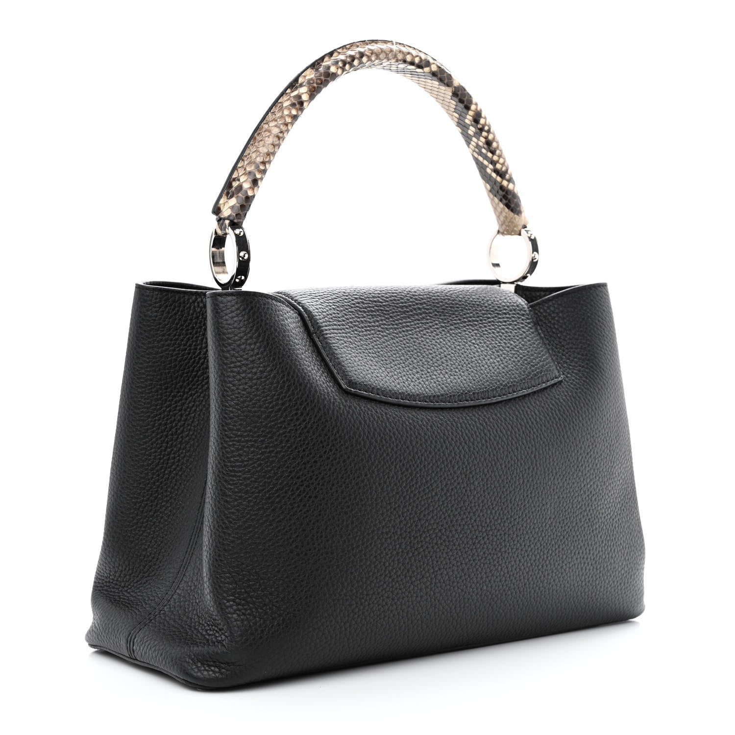 Louis Vuitton Taurillon Snakeskin Capucines MM Black 3 of 12