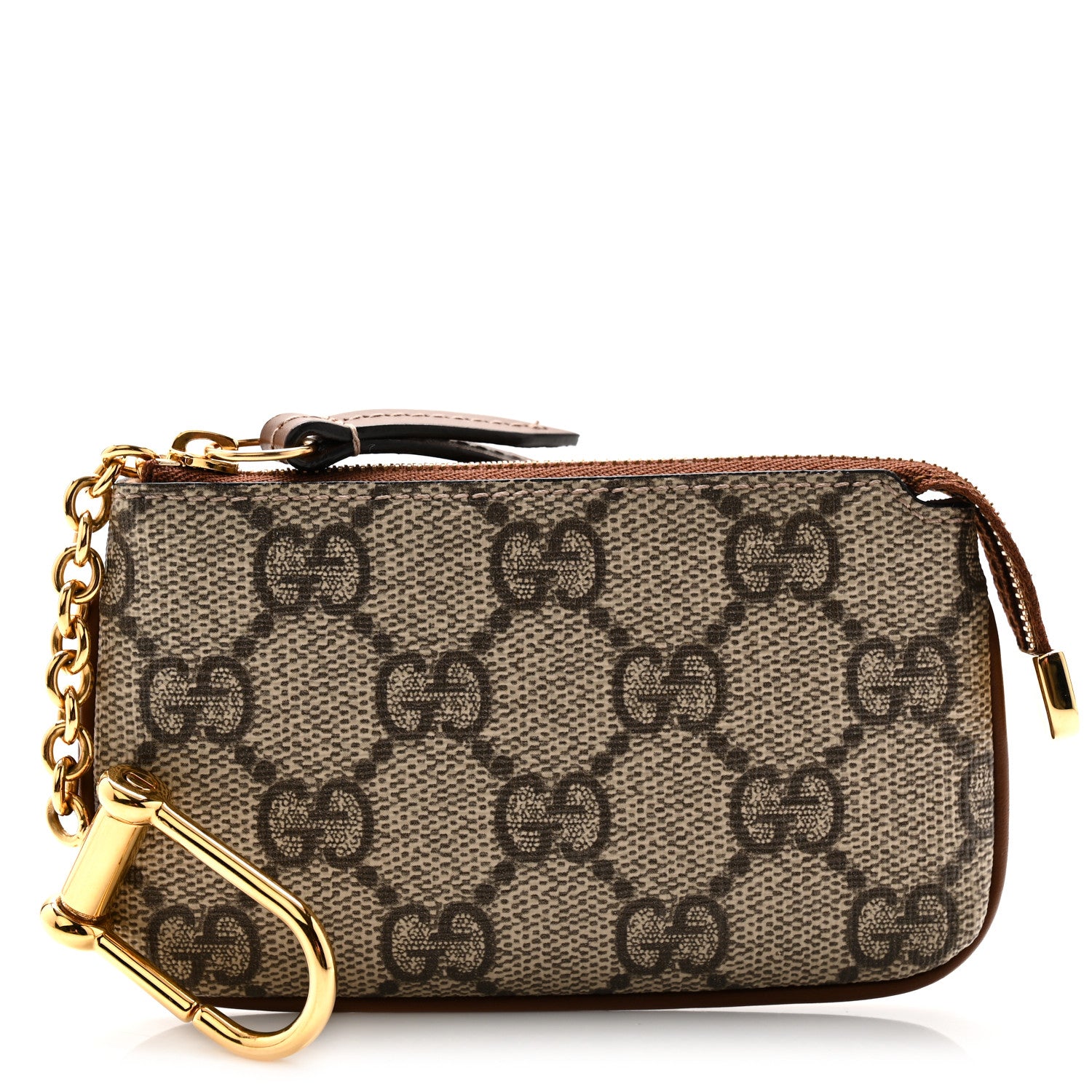 Gucci GG Supreme Monogram Key Case Beige Ebony Cuir 1 of 7