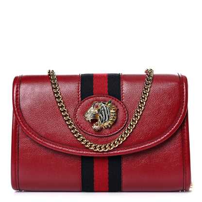 Gucci Textured Calfskin Web Mini Rajah Slim Flap Shoulder Bag Romantic Cherry 1 of 11