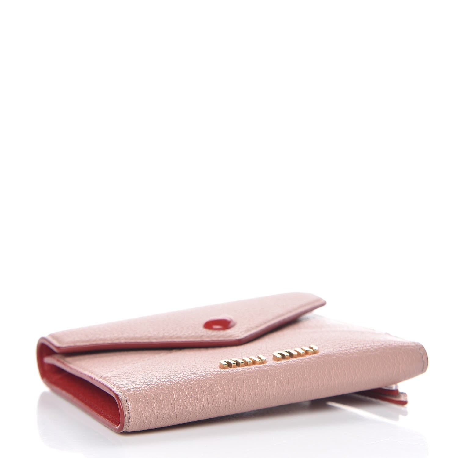 Miu Miu Goatskin Madras Love Compact Wallet Orchidea 4 of 8