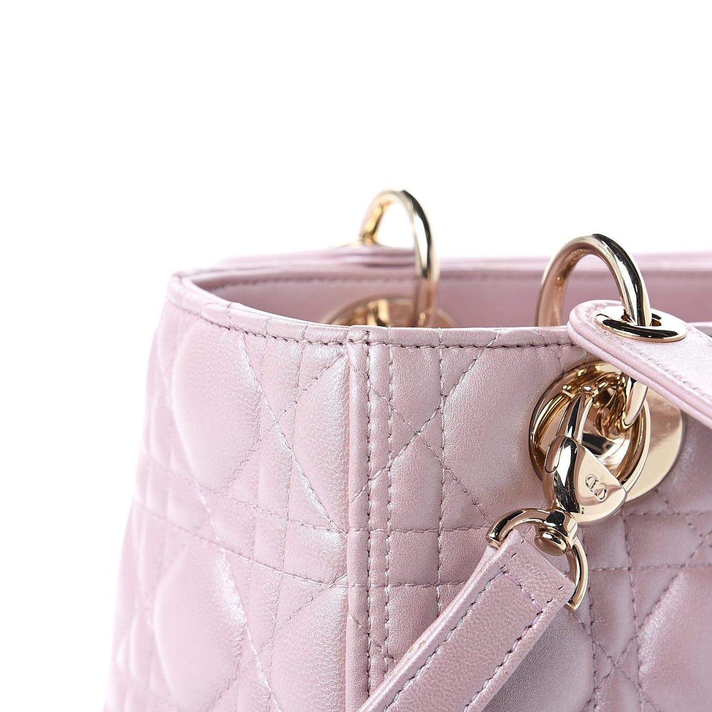 Pearly Lambskin Cannage Medium Lady Dior Lotus
