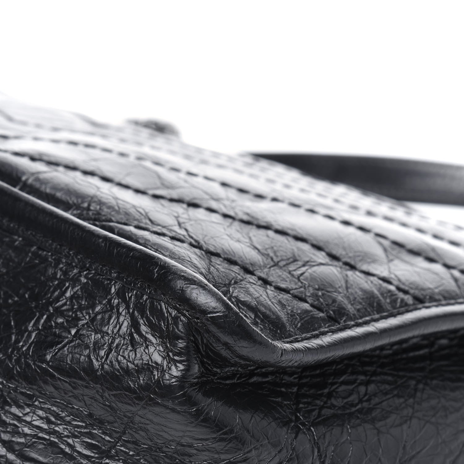 Saint Laurent Crinkled Calfskin Matelasse Monogram Medium Niki Chain Satchel Black 14 of 17