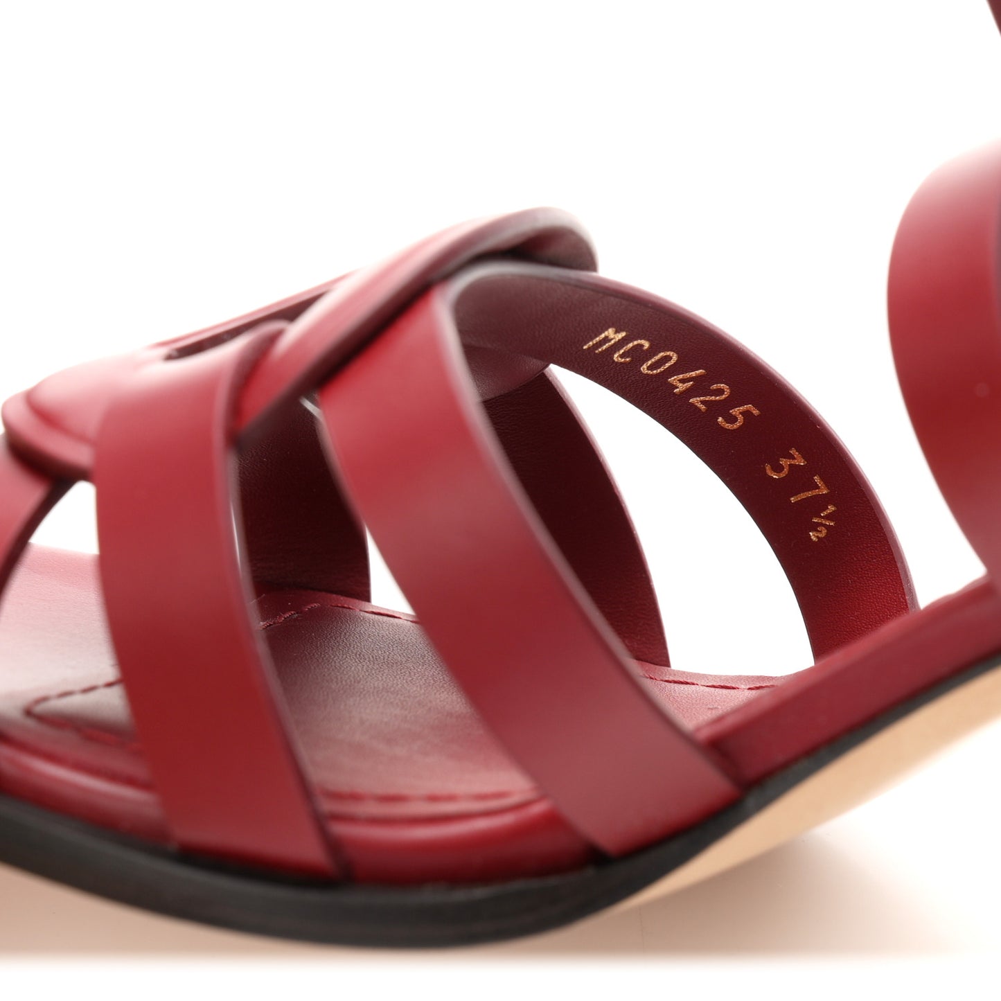 Calfskin D-Club Sandal Pumps 37.5 Ruby Red