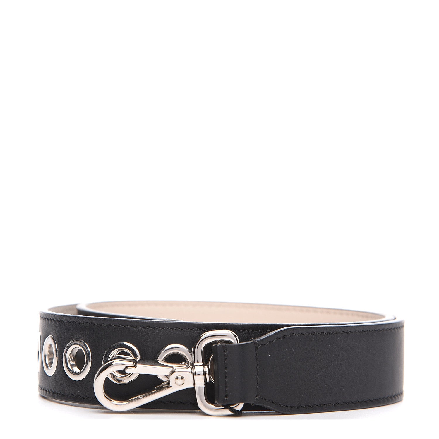 Fendi Vitello Century Grommet Strap You Black Camelia 1 of 4