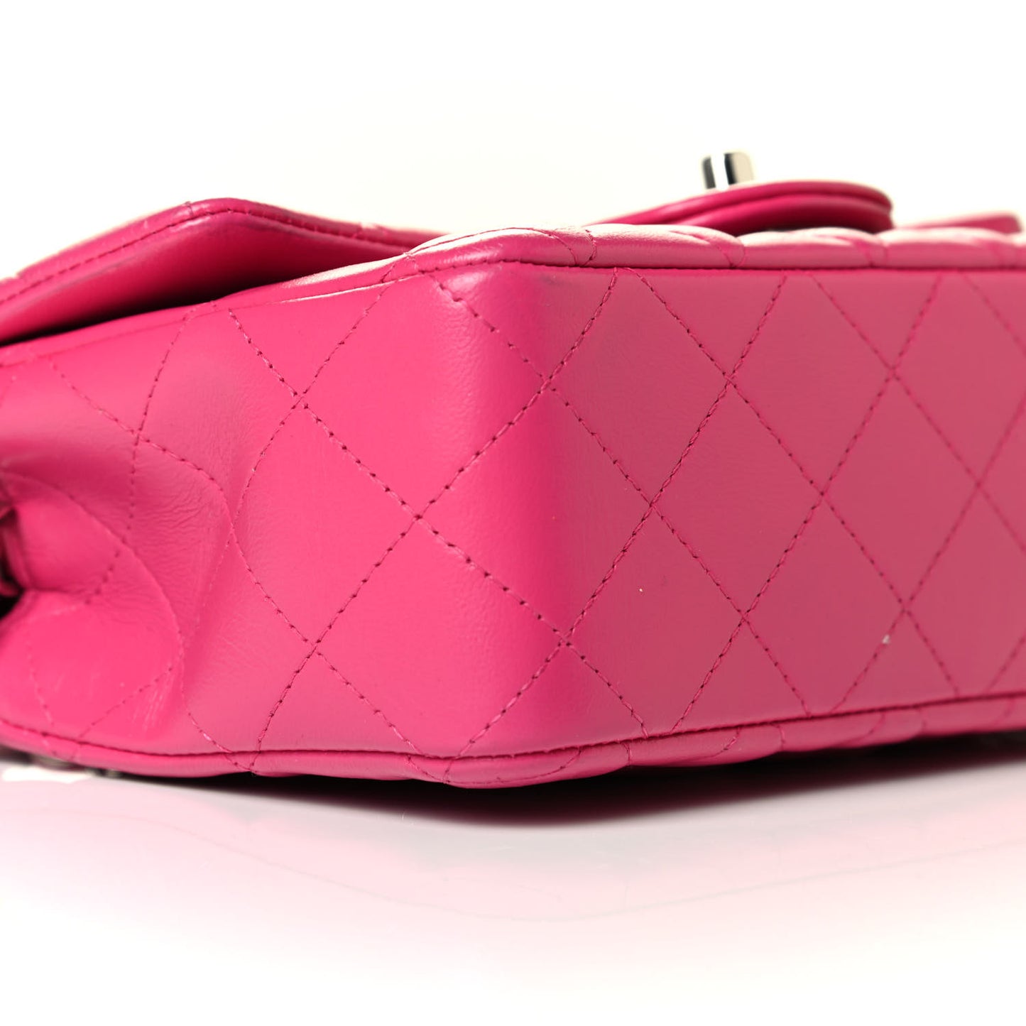 Lambskin Quilted Mini Rectangular Flap Pink