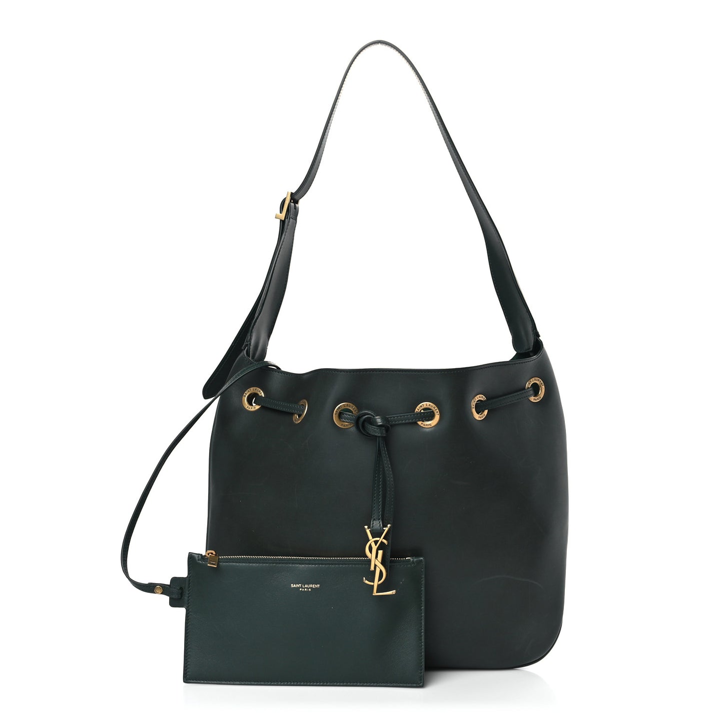 Calfskin Medium Paris VII Flat Hobo New Vert Fonce