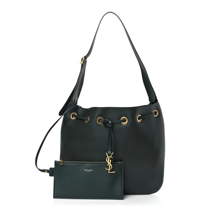 Saint Laurent Calfskin Medium Paris VII Flat Hobo New Vert Fonce 1 of 10