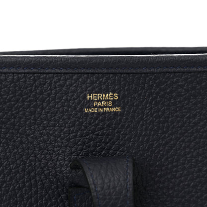 Hermes Taurillon Clemence Evelyne III PM Bleu Nuit 6 of 10
