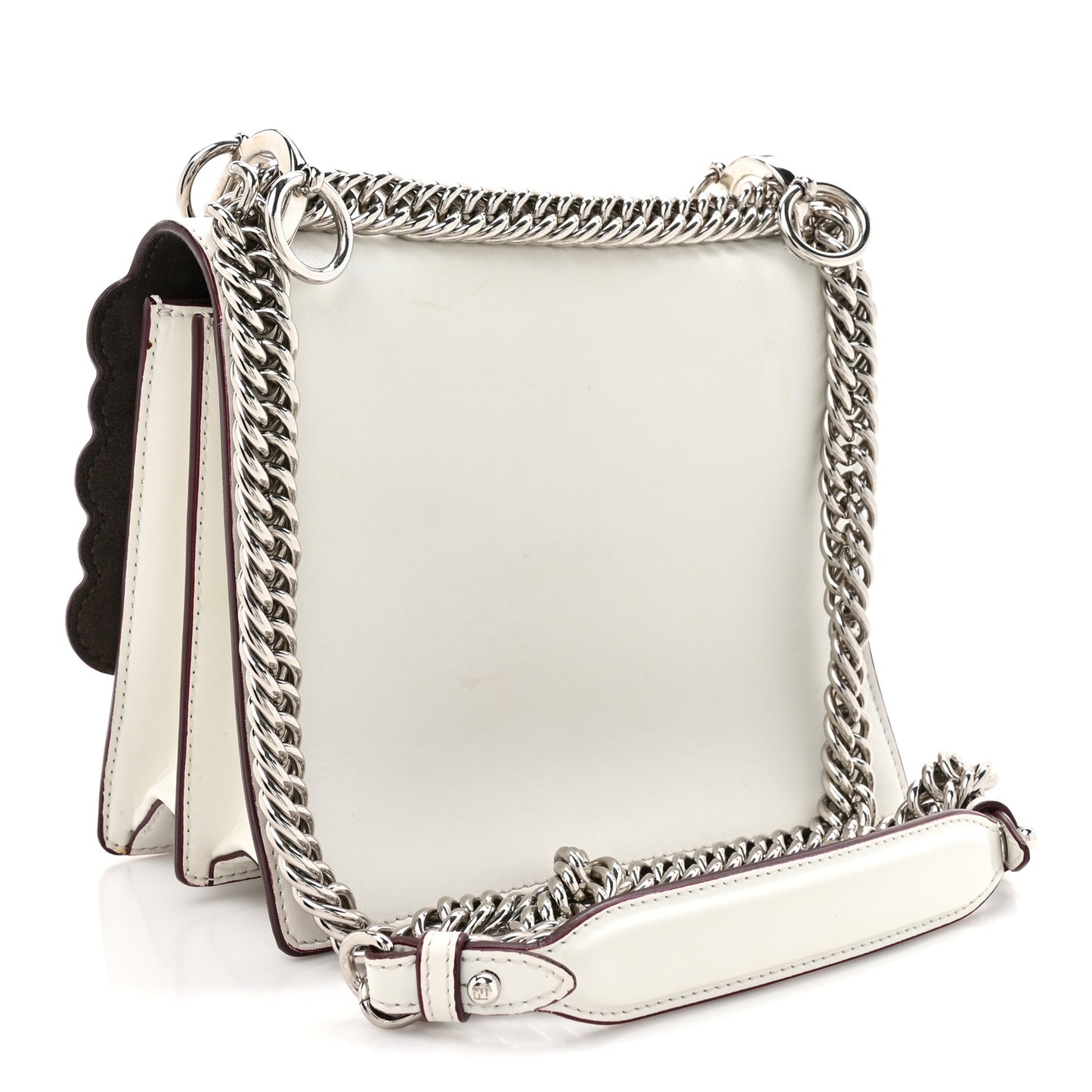 Vitello Liberty Scalloped Multi Studded Small Kan I Shoulder Bag White Ice Multicolor