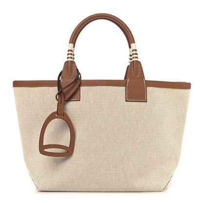 Hermes Military Toile Canvas Swift Steeple 25 Bag Gold 1 of 11