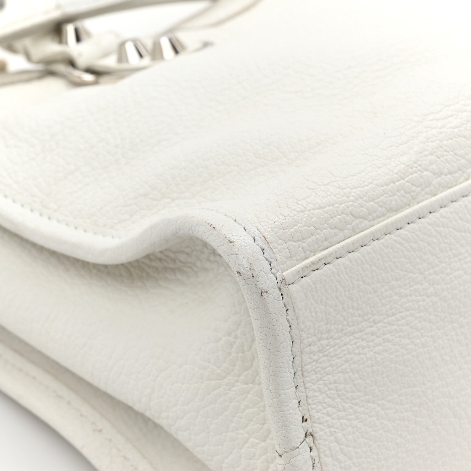 Balenciaga Chevre Silver Metallic Edge Hardware S City White 15 of 17