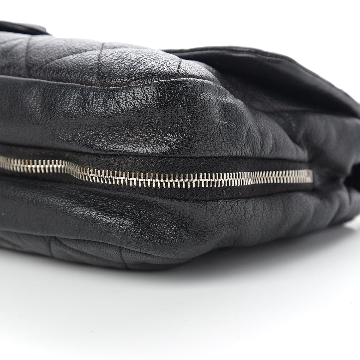 Chanel Calfskin Quilted Expandable Zip Flap Shoulder Bag Black 17 of 17