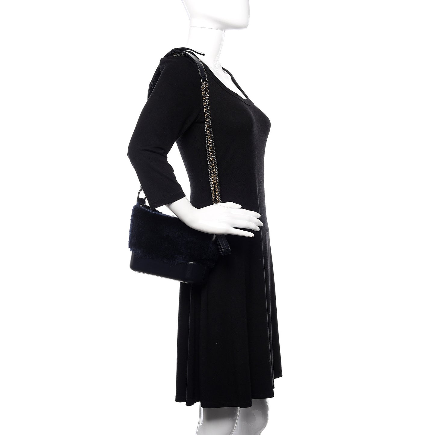 Shearling Small Gabrielle Hobo Navy