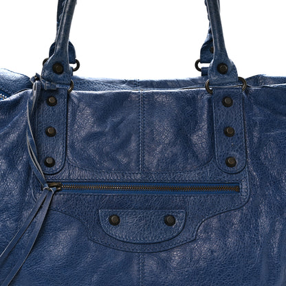 Balenciaga Agneau Classic Hardware Weekender Bleu Cobalt Bleu Electric 8 of 10