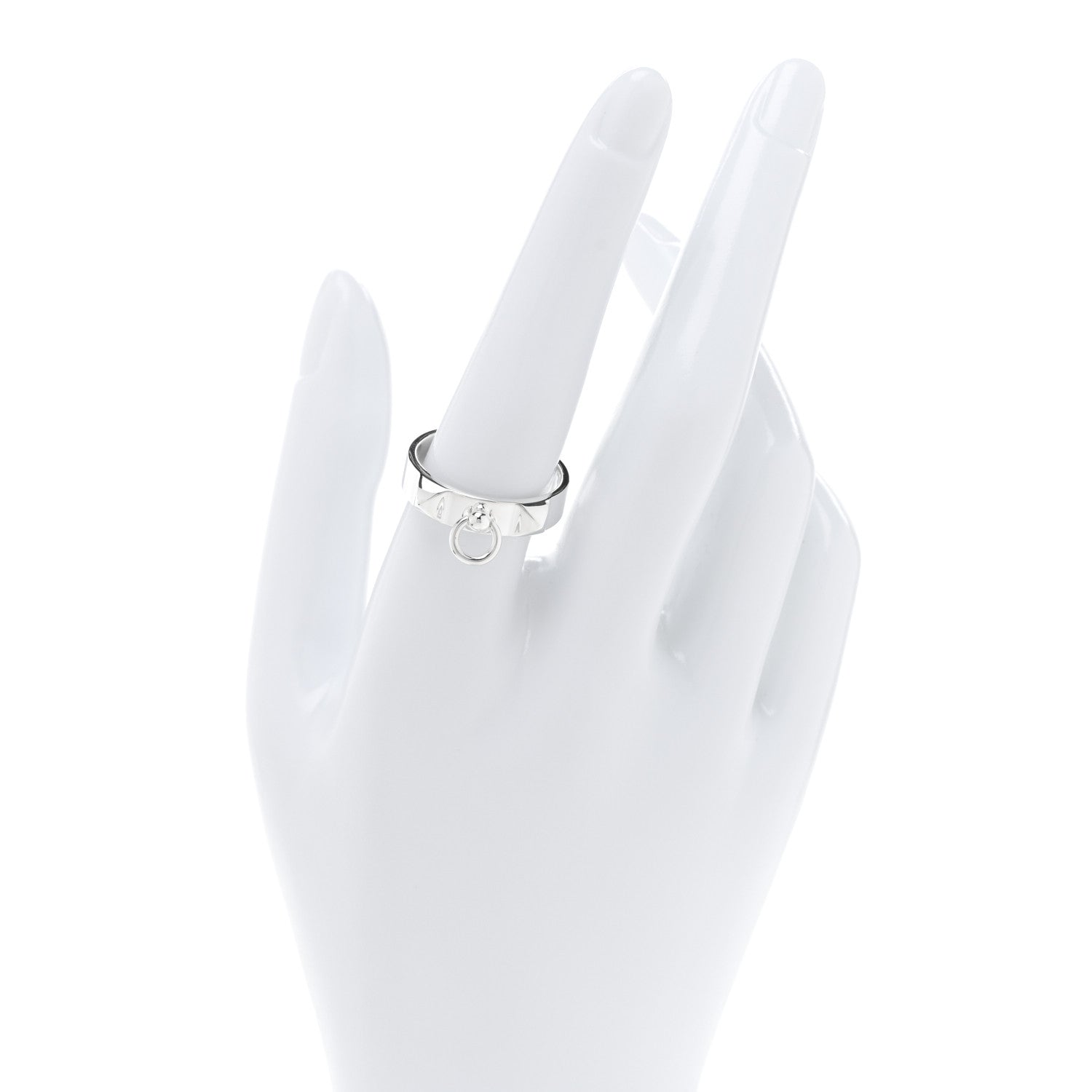 Hermes Sterling Silver PM Collier De Chien Ring 59 8.75 2 of 5