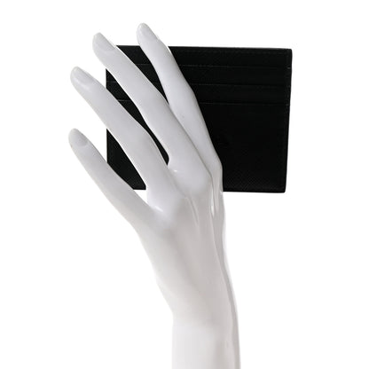 Prada Saffiano Shine Monochrome Card Holder Black 2 of 8