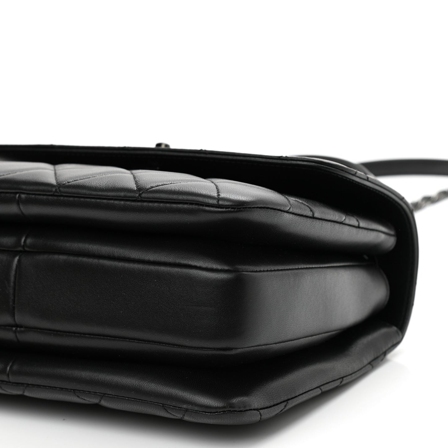 Lambskin Quilted Small Trendy CC Dual Handle Flap Bag So Black