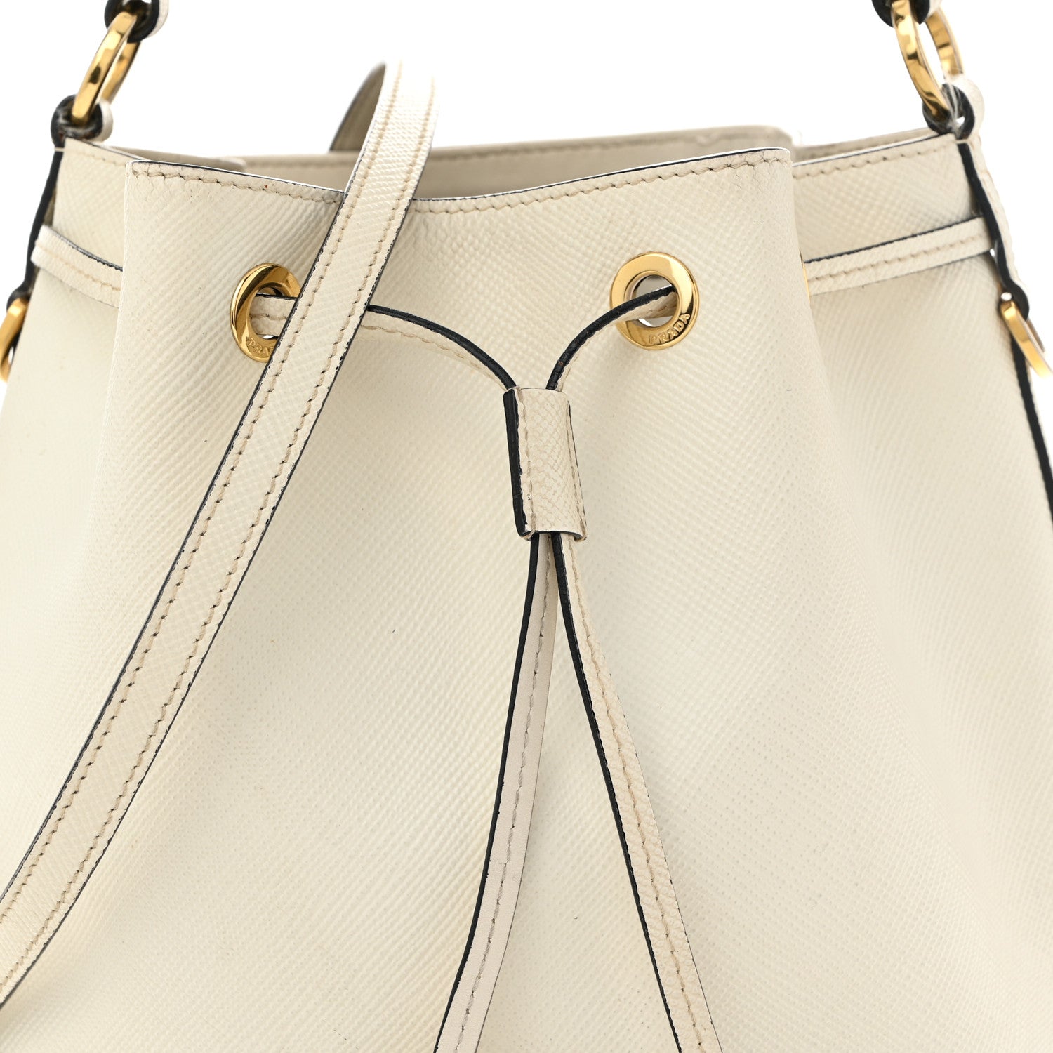Prada Saffiano Bucket Bag White 8 of 16