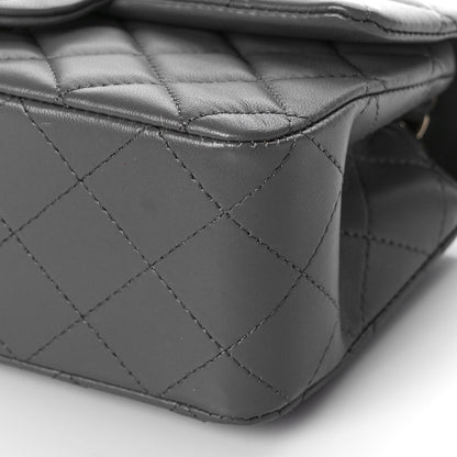 Chanel Lambskin Quilted Mini Rectangular Flap Dark Grey 9 of 9