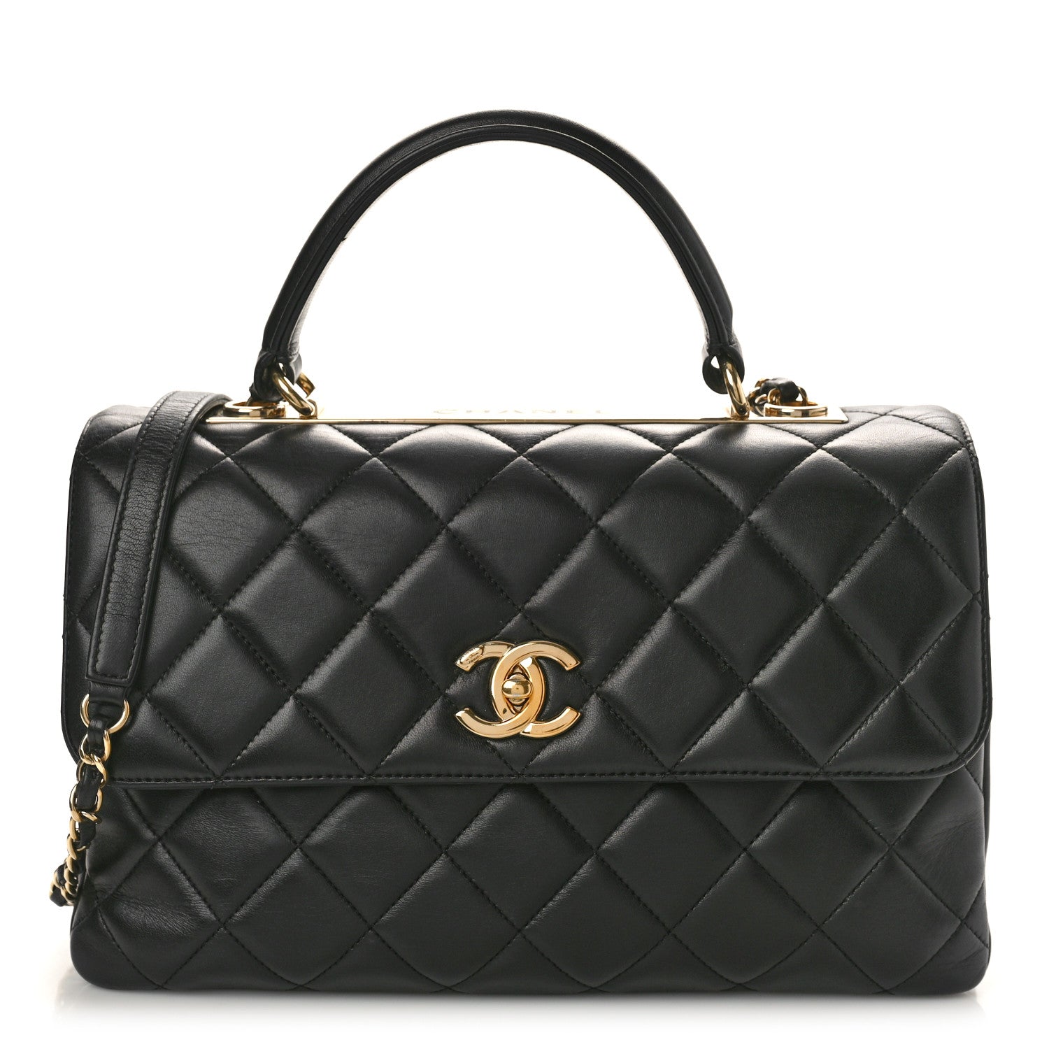 Chanel Lambskin Quilted Medium Trendy CC Flap Dual Handle Bag Black 1 of 12