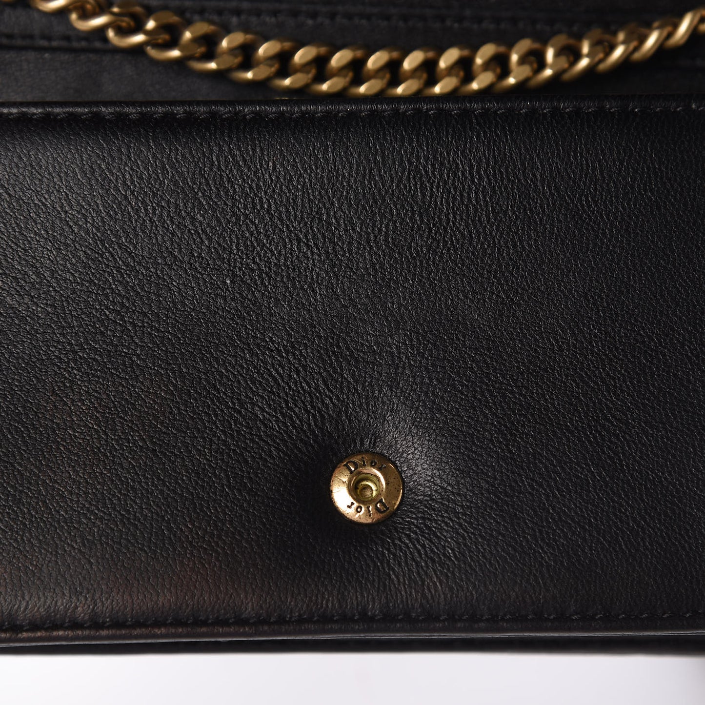 Lambskin Studded Micro Diorama Flap Bag Black