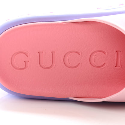 Gucci Soft Rubber Womens Interlocking G Platform 42mm Slide Sandals 36 Sugar Pink 6 of 12