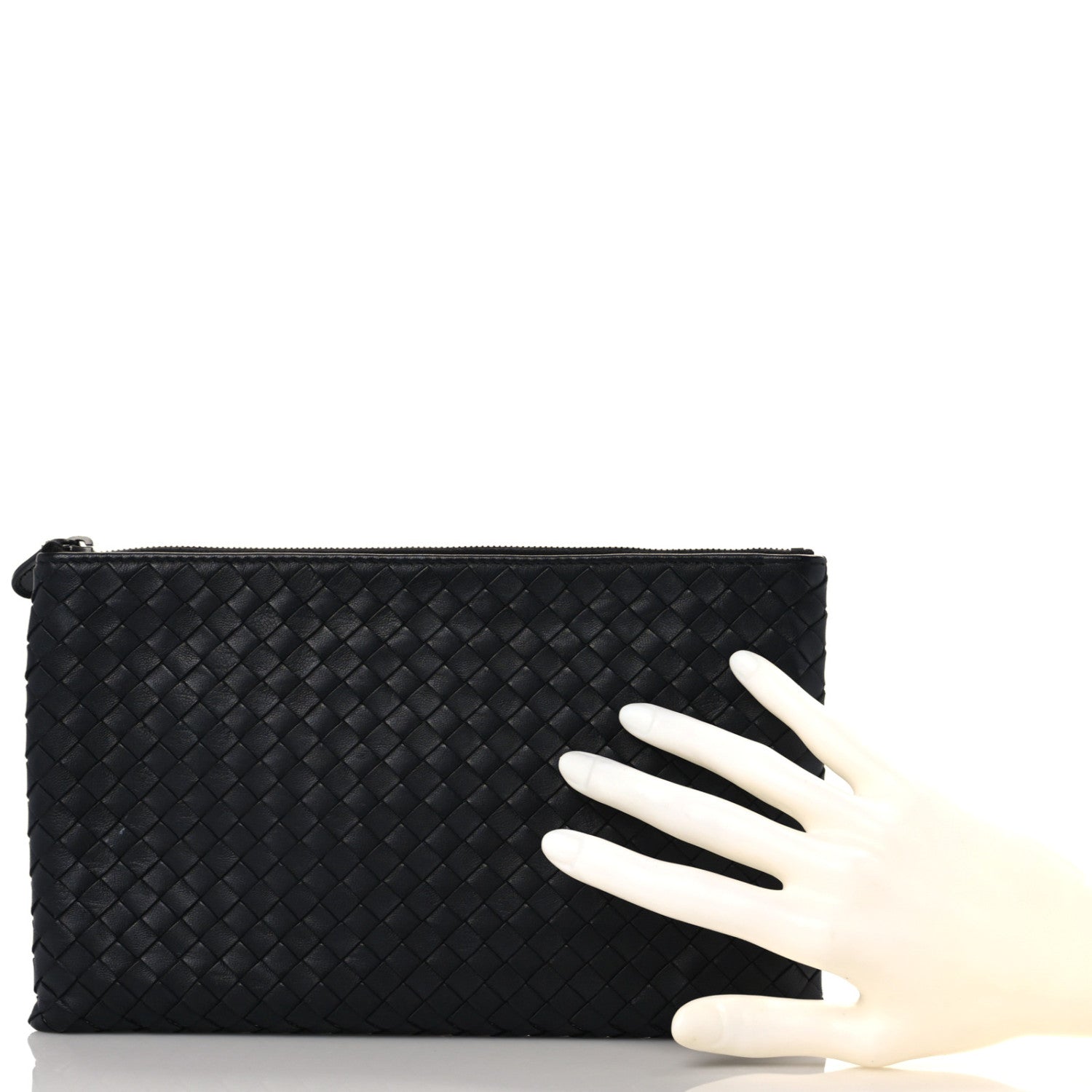Bottega Veneta Nappa Intrecciato Medium Zip Pouch Black 2 of 14