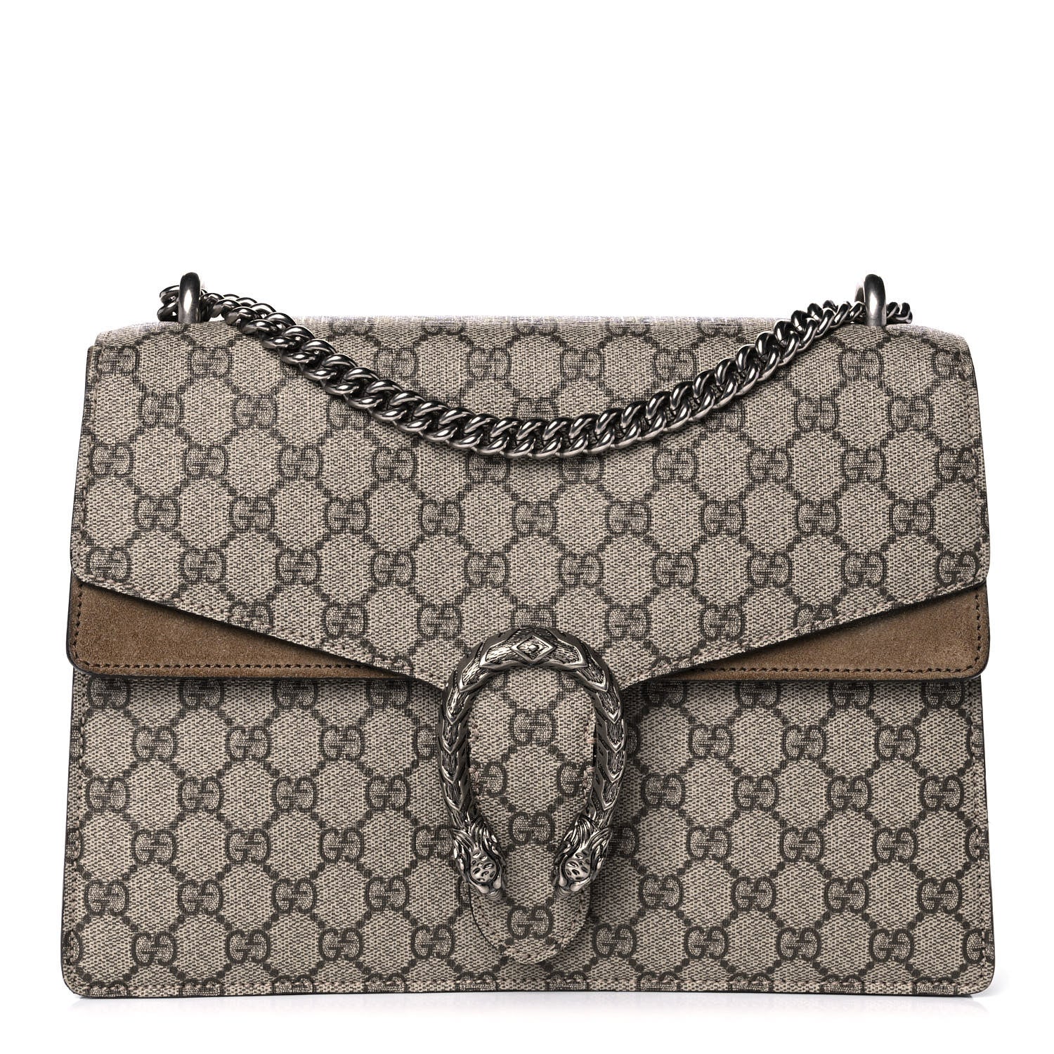 Gucci GG Supreme Monogram Medium Dionysus Shoulder Bag Taupe 1 of 12