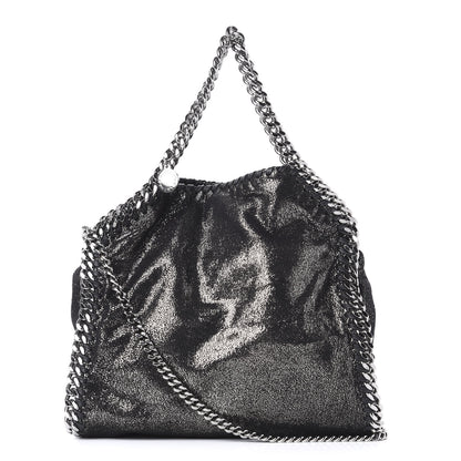 Stella McCartney Chamois Shiny Dotted Mini Falabella Fold Over Tote Ruthenium 1 of 10