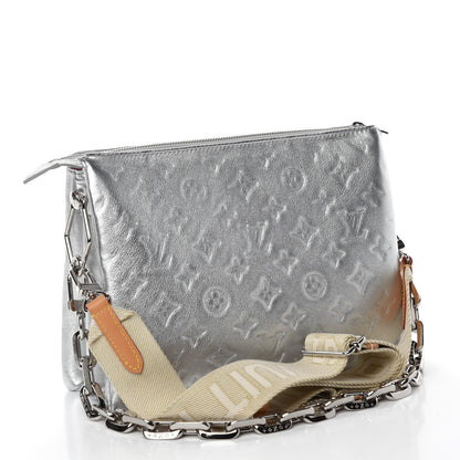 Louis Vuitton Metallic Lambskin Embossed Monogram Coussin PM Silver 3 of 10