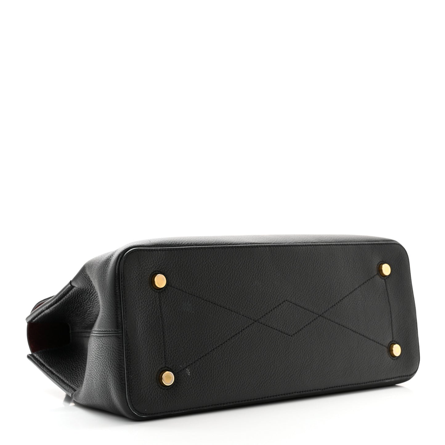 Small Classic Grain Calfskin Large Seaton Black