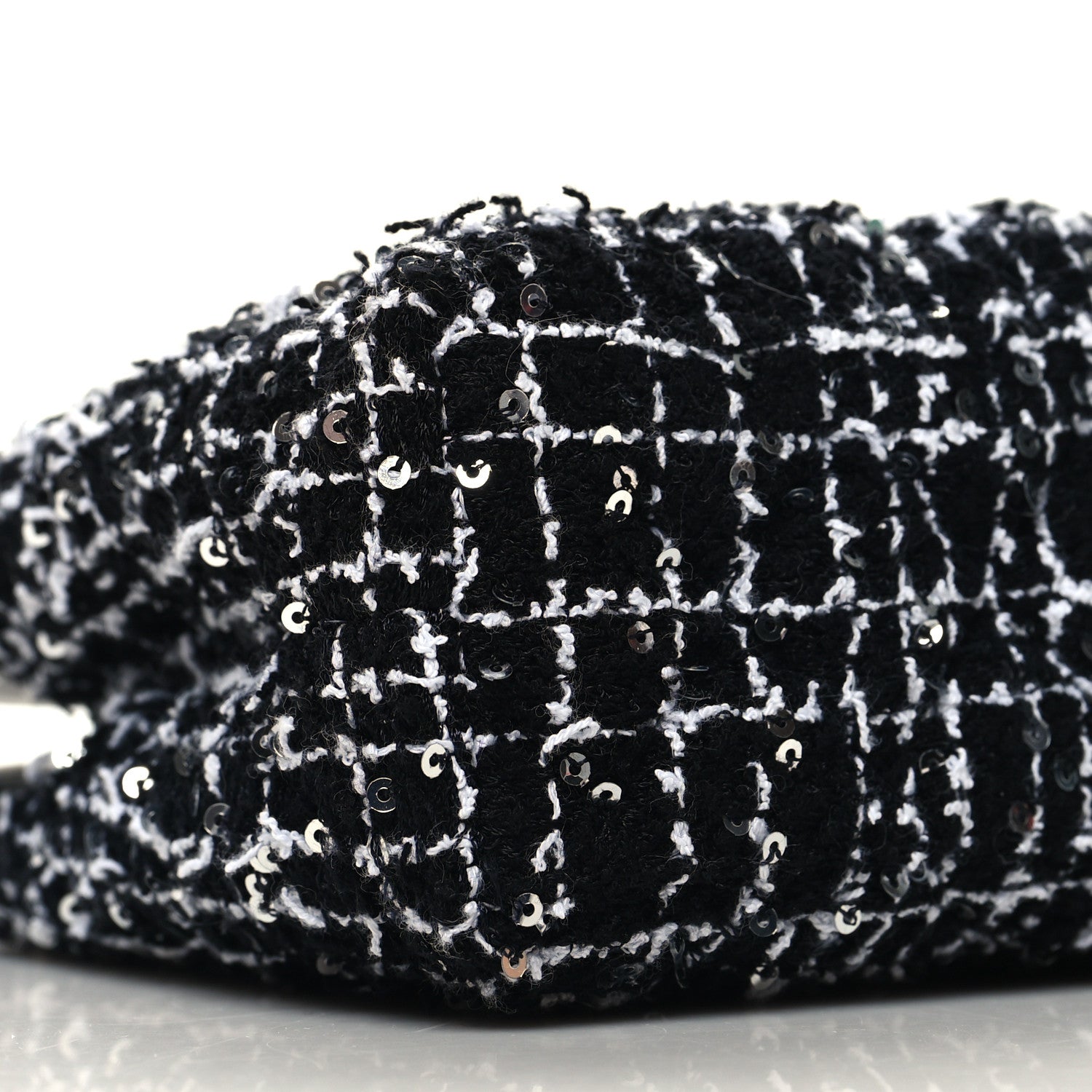 Chanel Tweed Quilted Nano Kelly Shopper Black White 9 of 11