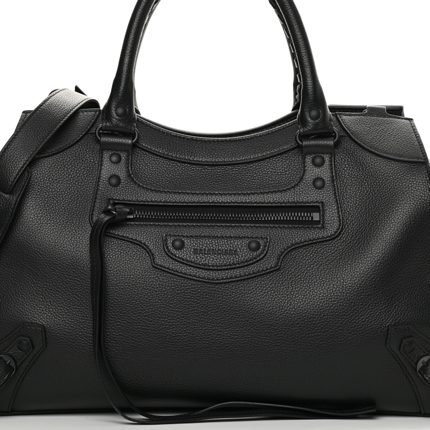 Balenciaga Grained Calfskin Neo Classic Black Hardware Medium City Black 8 of 10