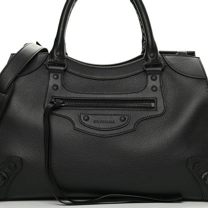 Balenciaga Grained Calfskin Neo Classic Black Hardware Medium City Black 8 of 10