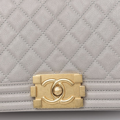 Chanel Caviar Quilted Medium Boy Flap Grey 8 of 10