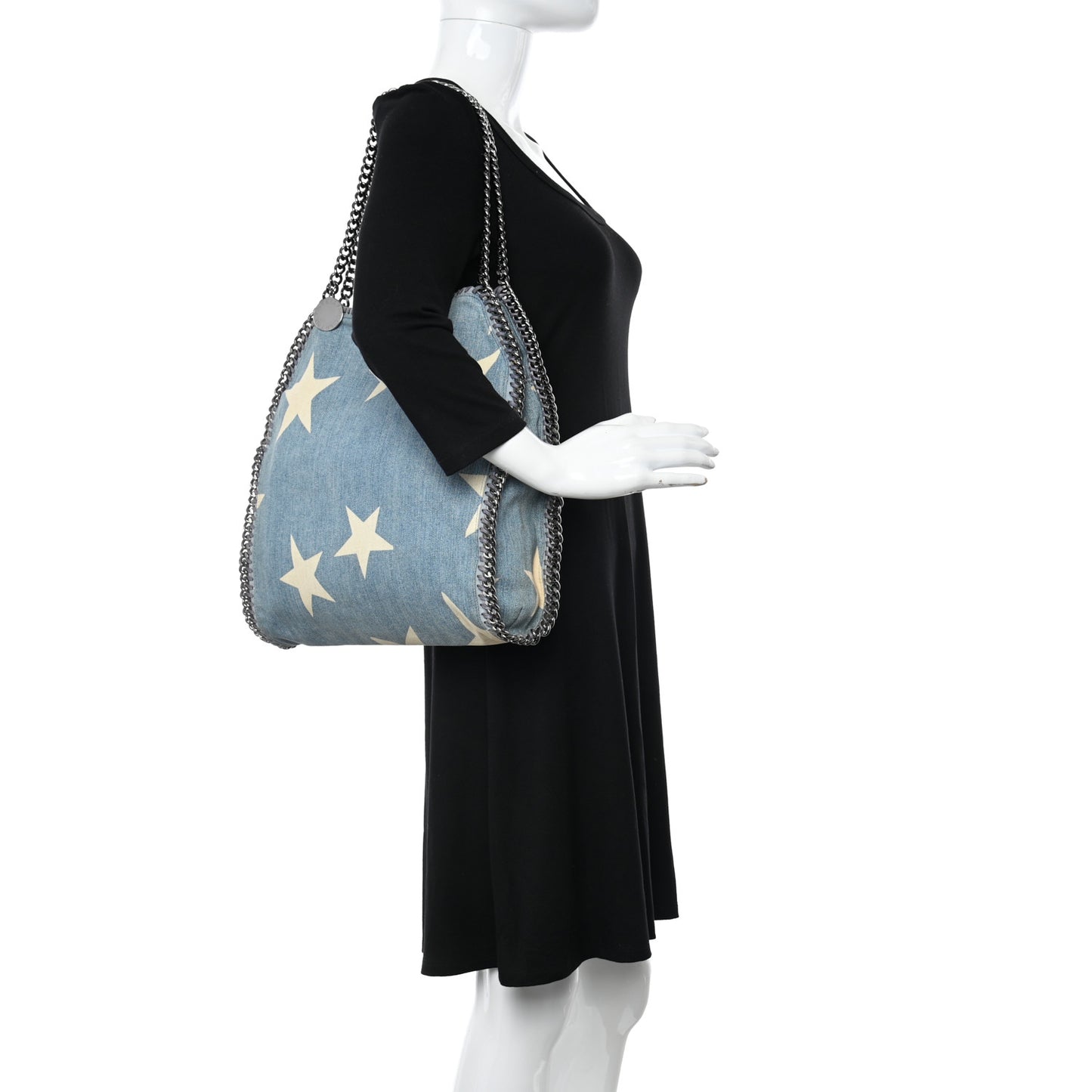 Denim Star Small Falabella Tote Blue