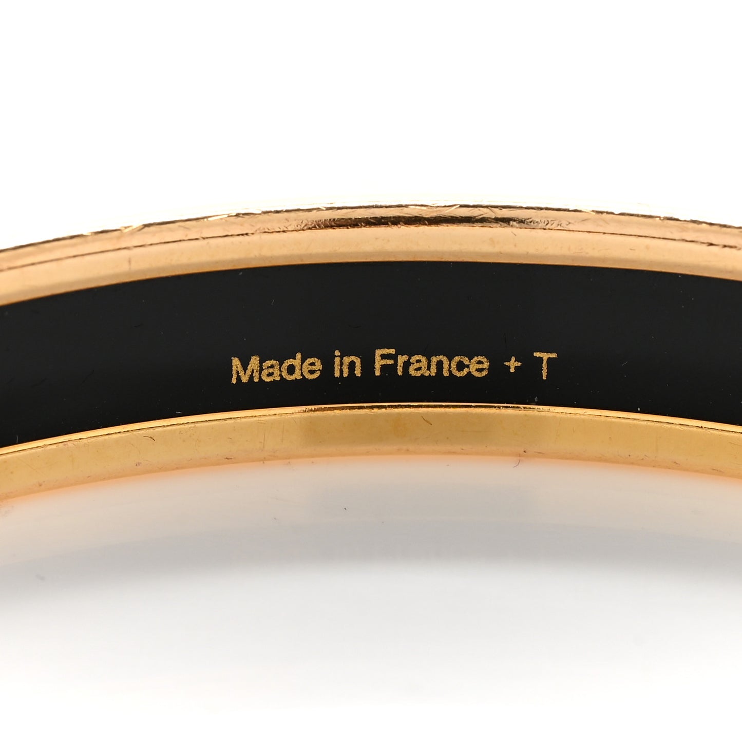 Enamel Printed Narrow Harnais Des Presidents Bracelet 70 Black White