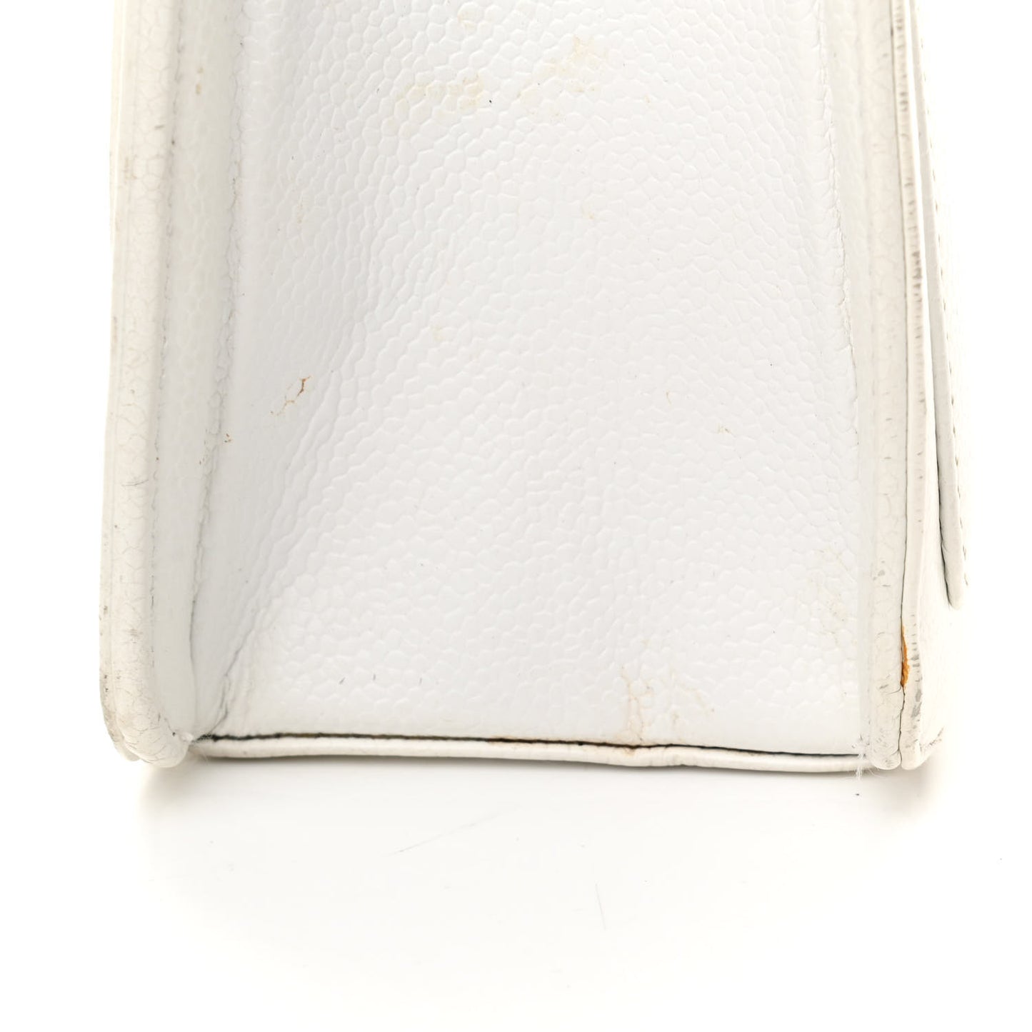 Caviar Quilted Flap Shoulder Bag White