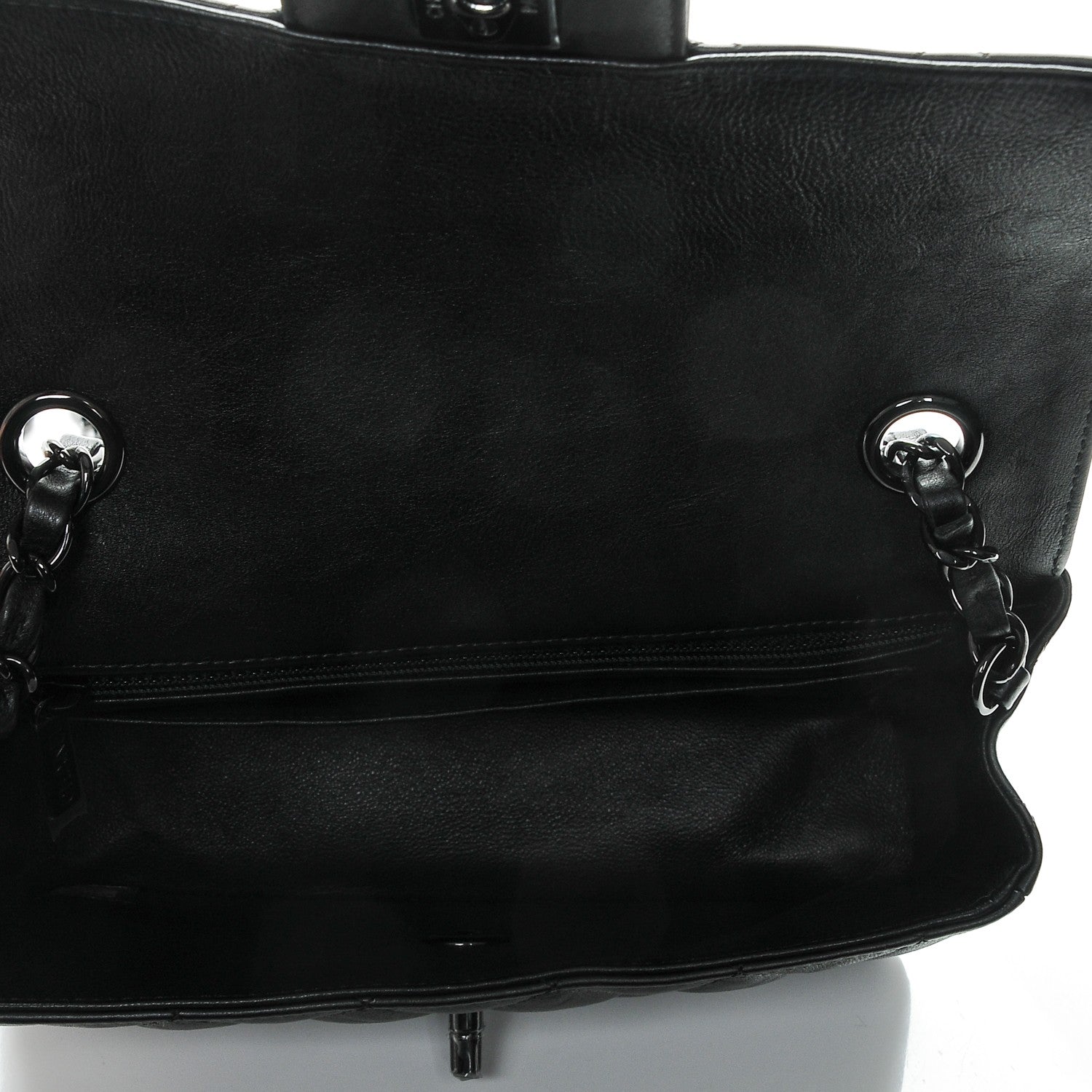 Chanel Crumpled Calfskin Quilted Mini Rectangular Flap So Black 5 of 6