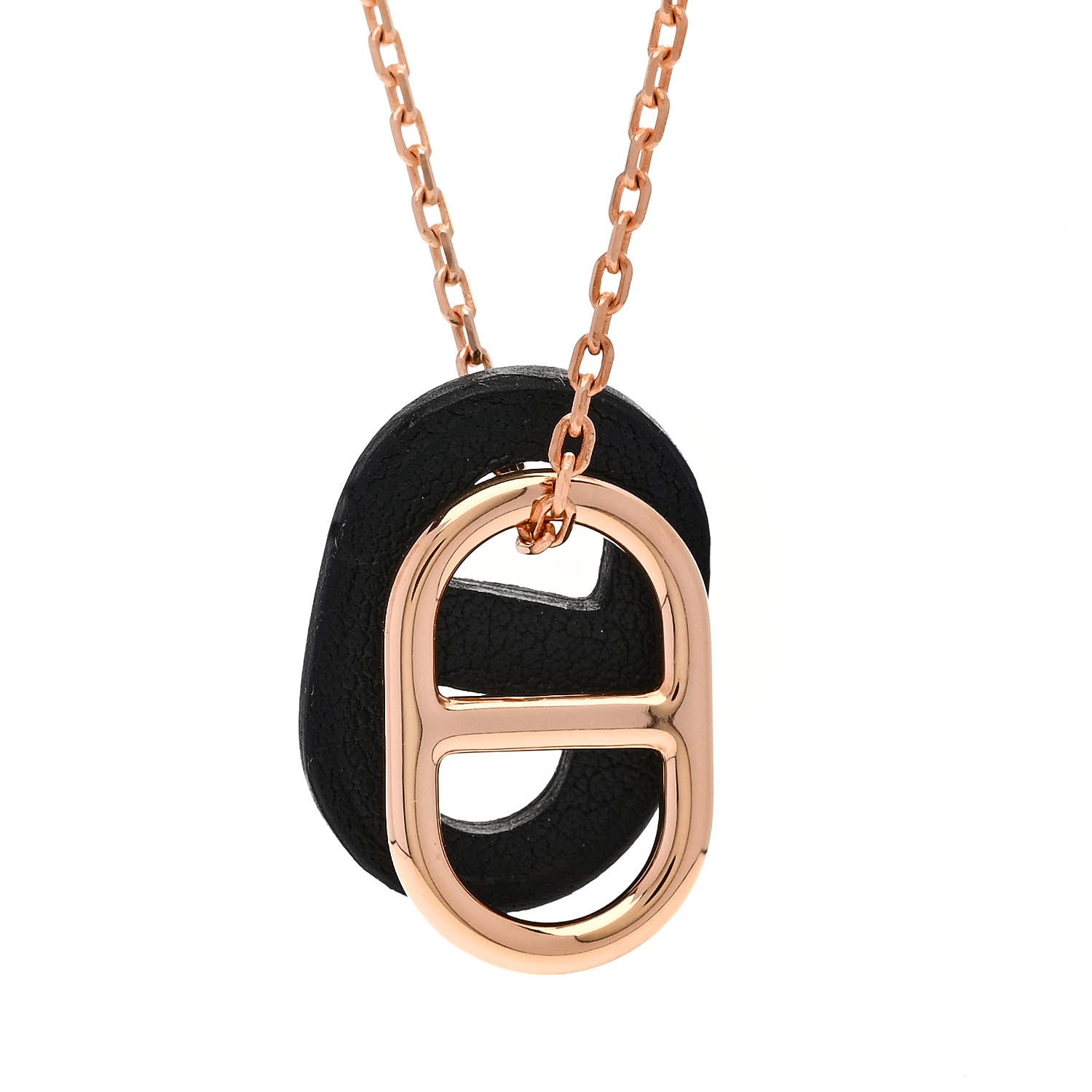 Hermes Swift O'Maillon Pendant Necklace Black 4 of 8