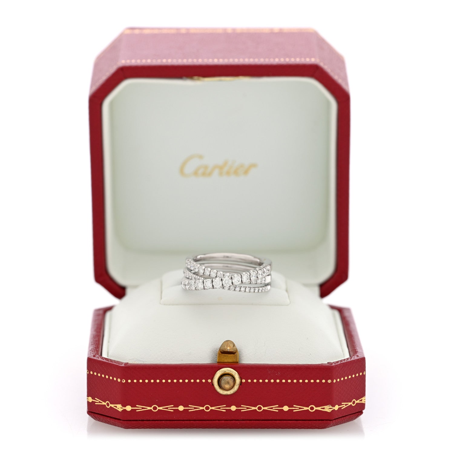Cartier 18K White Gold Diamond Etincelle de Cartier Semi Paved Ring 52 6 5 of 5